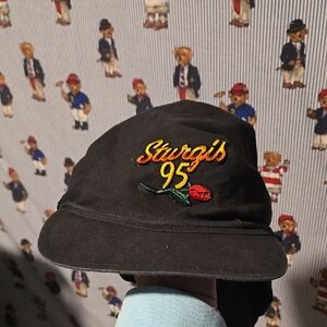 Vintage 90s Black Sturgis Bike Rally 95' Bandana Cap